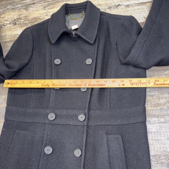 J. Crew Black Pea Coat Size 12 - Picture 3 of 5